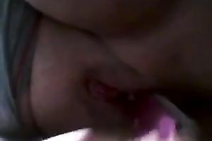 My kinky girlfriend used latrine brush to fuck her own twat