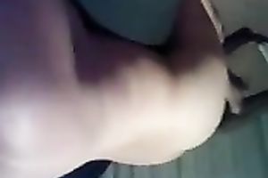 Lazy looking and quite used dark brown girl wanked and sucked weenie