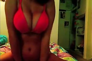 Boobalicious ally posing seductively during the time that on web camera