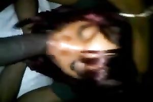 My kinky girlfriend sucks my large dark 10-Pounder like avid