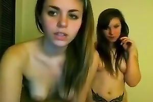 Adorable and delightsome white teenies on livecam show their privates