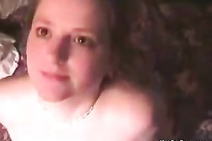 Divine chubby girlfriend pets her soaked rock hard vagina previous to engulfing me off