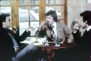 Dirty brunette hair Euro floozy widens her legs for a guy