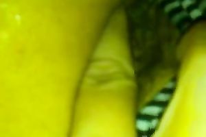 Closeup homemade teaser clip of my wife's moist vagina in the pants