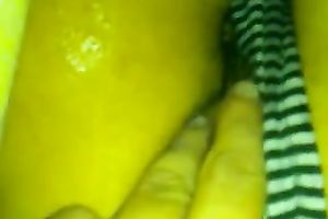 Closeup homemade teaser clip of my wife's moist vagina in the pants