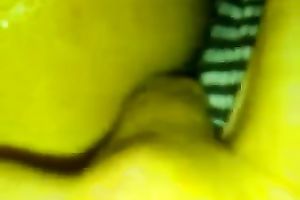 Closeup homemade teaser clip of my wife's moist vagina in the pants
