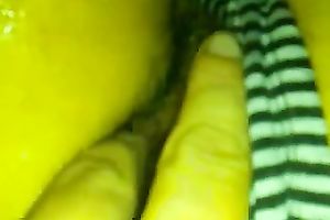 Closeup homemade teaser clip of my wife's moist vagina in the pants