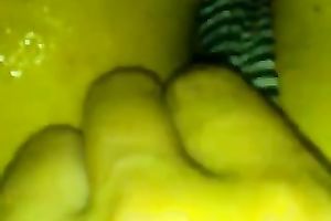 Closeup homemade teaser clip of my wife's moist vagina in the pants