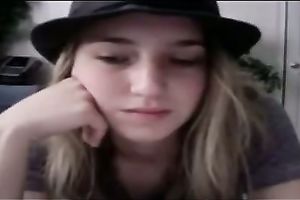 Hot and cute golden-haired legal age teenager is ready to tease me on cam