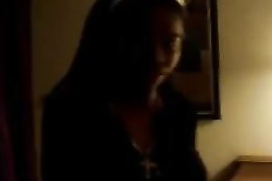 My ebon girlfriend with well-matured mangos likes masturbating