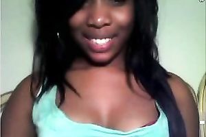 Erotic web camera solo with a cute swarthy slutwife rubbing her teats