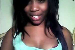 Erotic web camera solo with a cute swarthy slutwife rubbing her teats