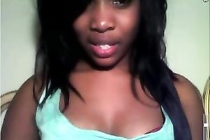 Erotic web camera solo with a cute swarthy slutwife rubbing her teats