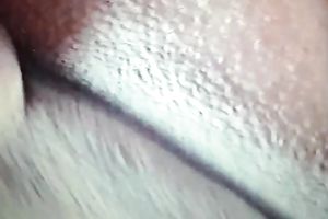 Nice closeup of ally tickling juicy bald slit of his charming wifey