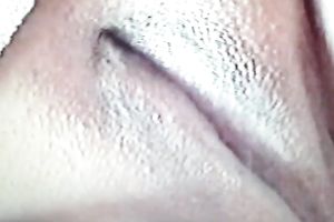 Nice closeup of ally tickling juicy bald slit of his charming wifey