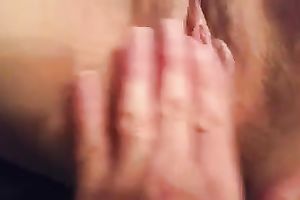 Quite admirable closeup of my buddy playing with his lusty wife's muff