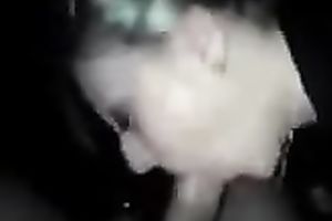 Cheap white non-professional floozy provides my buddy with a BJ at night