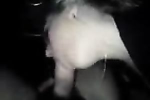 Cheap white non-professional floozy provides my buddy with a BJ at night