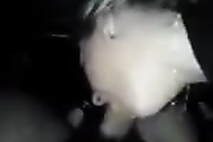 Cheap white non-professional floozy provides my buddy with a BJ at night