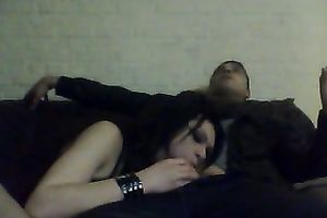 Tipsy brunette hair college playgirl from Belgium sucks my obscene knob