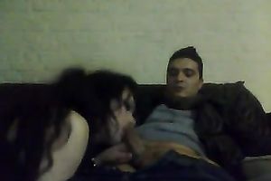 Tipsy brunette hair college playgirl from Belgium sucks my obscene knob