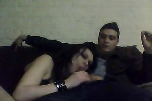 Tipsy brunette hair college playgirl from Belgium sucks my obscene knob