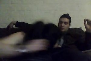 Tipsy brunette hair college playgirl from Belgium sucks my obscene knob