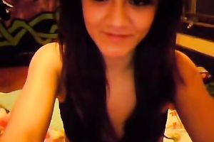 Adorable dilettante exotic dark brown in dark lingerie on livecam