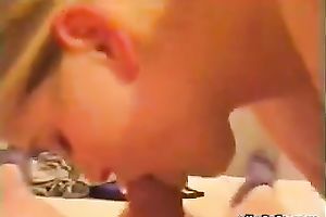 Young girlfriend learns how to suck my thick rod on camera