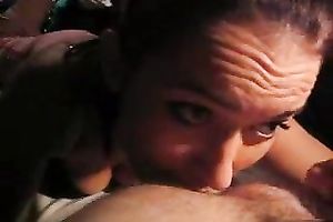 Lusty black haired nympho enjoyed engulfing delightful chubby rod of mine