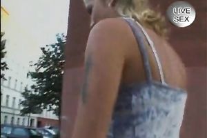 Super hot blond tennis chick shows her goodies on web camera