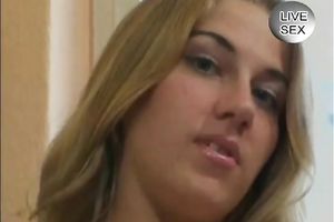 Super hot blond tennis chick shows her goodies on web camera