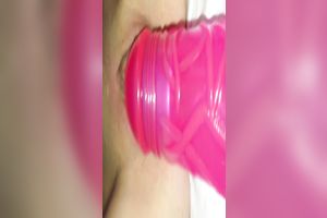 Cute and hot girlfriend shoving tight twat with pink sex toy
