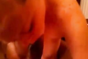 Chunky ginger neighbour bitch sucks my dark monster cock