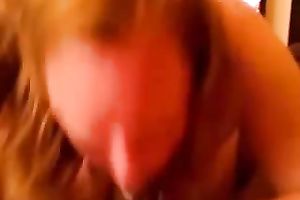 Chunky ginger neighbour bitch sucks my dark monster cock