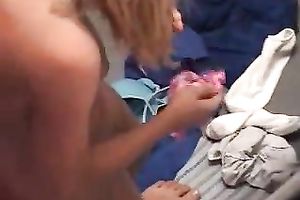 Lovely blond playgirl in the solarium undressed spied by me