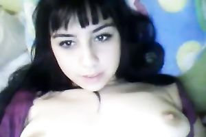 Sexy slutty wife with beautiful smile flashes her privates on livecam