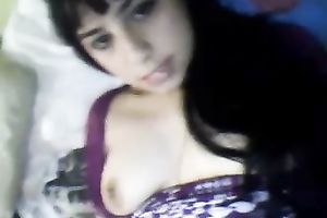 Sexy slutty wife with beautiful smile flashes her privates on livecam