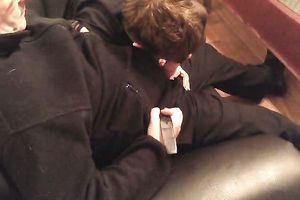 Hidden livecam in the guest room when my amateur wife gives me head