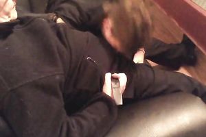 Hidden livecam in the guest room when my amateur wife gives me head