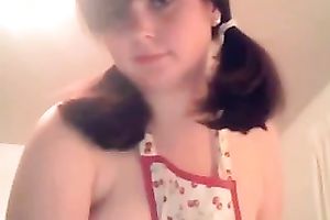 Pigtailed ex-GF of my buddy wanted everyday wet crack teasing from him