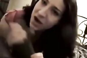 Playful white women of my buddy works on my biggest bbc with great pleasure