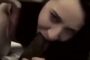 Playful white women of my buddy works on my biggest bbc with great pleasure