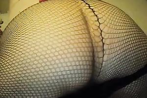 SSBBW aged white women shows off her goodies in fishnet hose