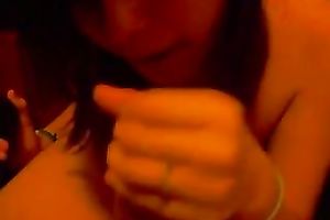 Cute Asian dark brown Married slut was stroking and engulfing my buddy's tool