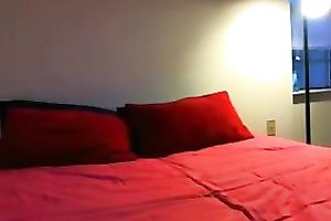 Mesmerizing non-professional dark brown beauty takes off her pants