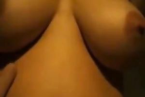 Horn-mad breasty dark brown mother I'd like to fuck was willing for a bit of masturbation