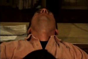 Fantastic miniature dark brown is seduced by aged horny fellow