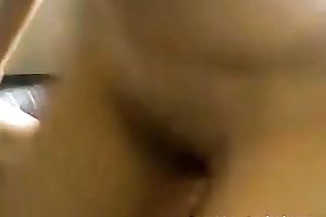 Lean white girlfriend in dark underware facesitting and riding schlong