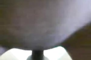 Asian legal age teenager riding hard 10-Pounder in a cowgirl position